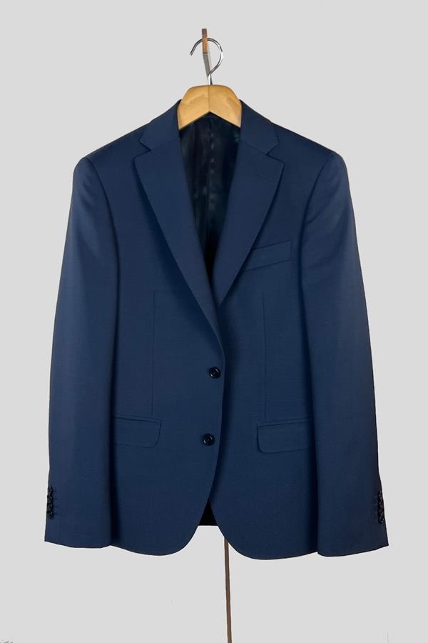 TRAJE LANA MICROCUADRO AZUL | ANTONIO MIRO