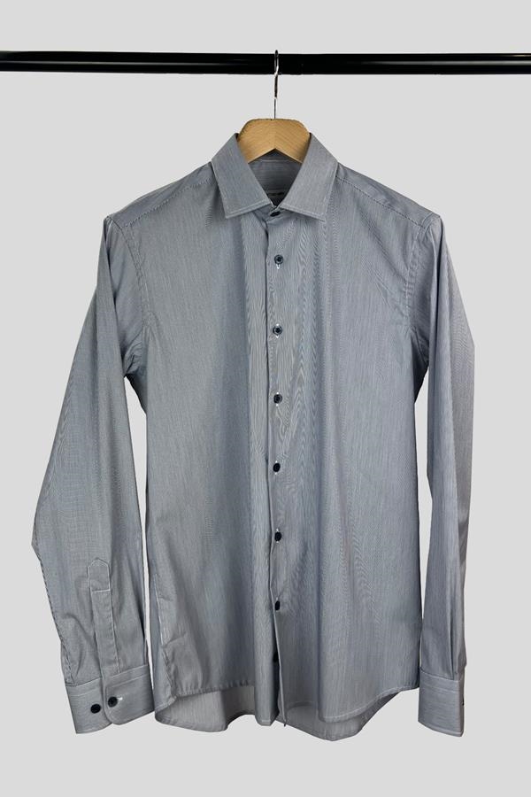 CAMISA RAYAS FINAS AZUL MARINO | ANTONIO MIRO