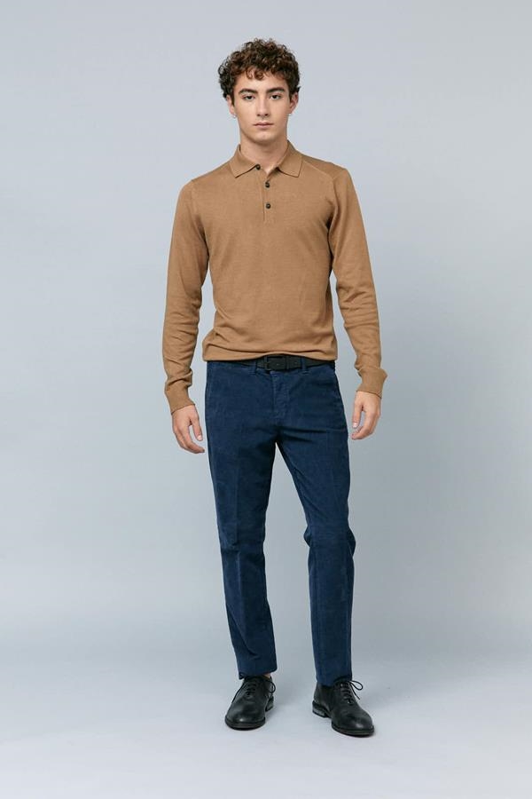 JERSEY CUELLO POLO COLOR MIEL | ANTONIO MIRO