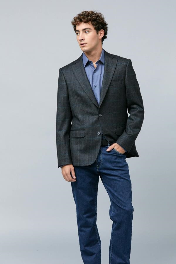 AMERICANA GRIS DETALLE CUADROS | ANTONIO MIRO