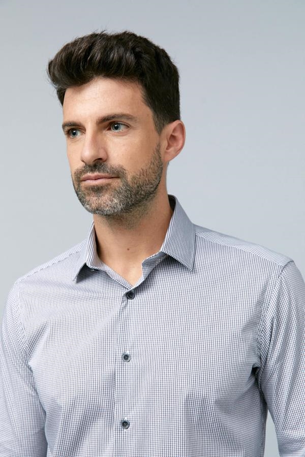 CAMISA CUADROS BLANCO/GRIS | ANTONIO MIRO