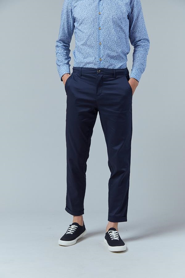 PANTALÓN ALGODÓN ELÁSTICO CON VUELTA | ANTONIO MIRO