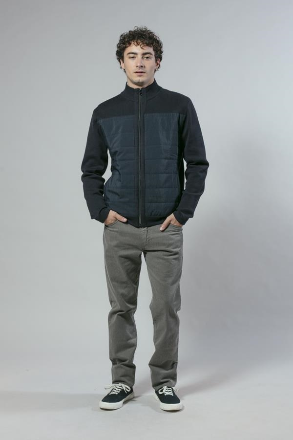 CHAQUETA NYLON/PUNTO MARINO CREMALLERA | ANTONIO MIRO