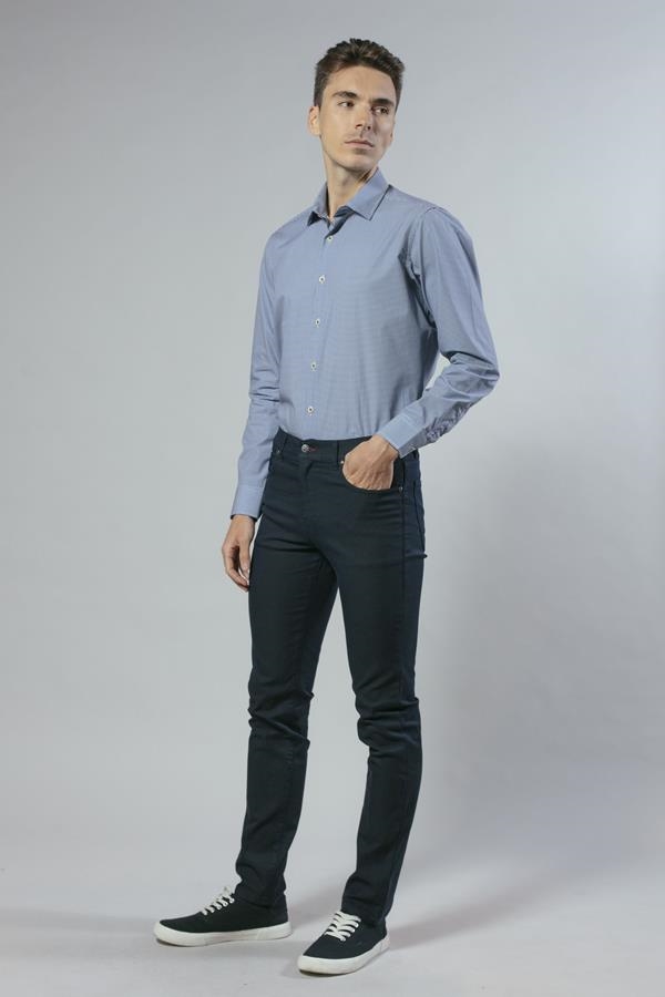 CAMISA AZUL MICRODIBUJO | ANTONIO MIRO