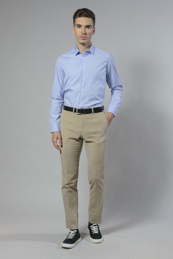 CAMISA NO IRON MICRORAYA AZUL | ANTONIO MIRO