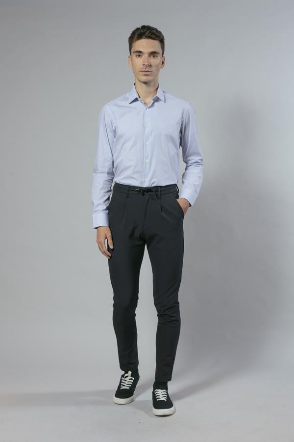 PANTALON PITILLO CINTURA ELASTICA MARINO | ANTONIO MIRO