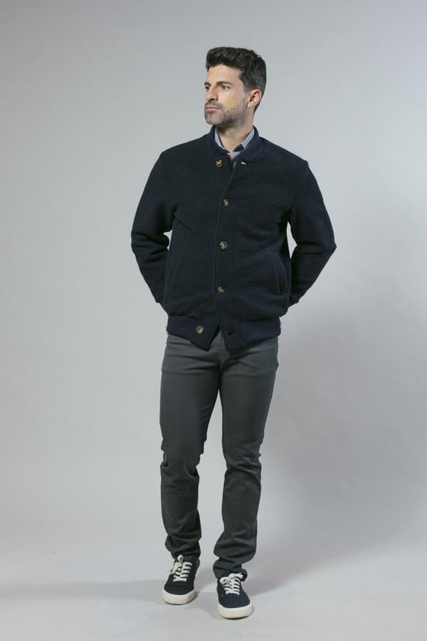 BOMBER LANA BOTONES MARINO | ANTONIO MIRO