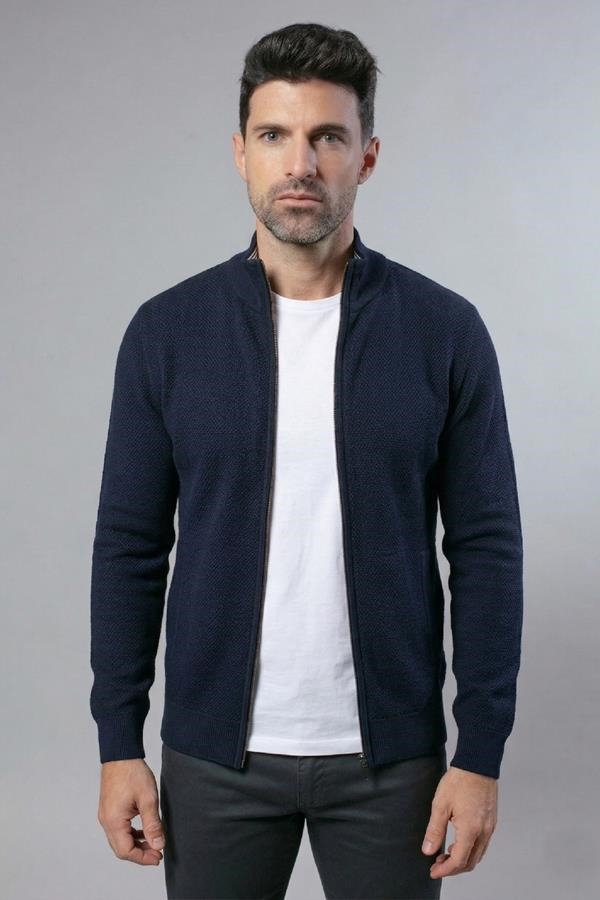 CHAQUETA MARINO DETALLE INTERIOR CUELLO | ANTONIO MIRO