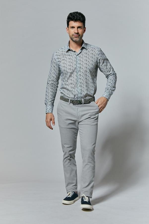 CAMISA FLORES VERDE TOSTADO | ANTONIO MIRO