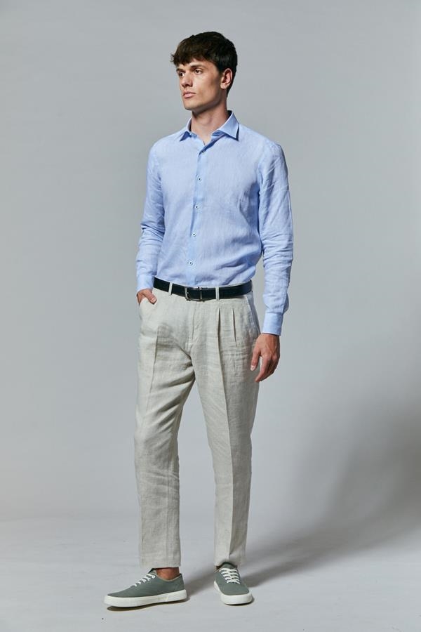 PANTALÓN VESTIR BEIGE LINO | ANTONIO MIRO