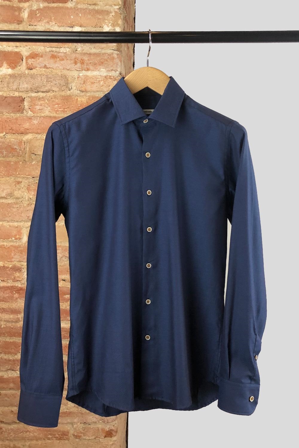 Camisa algodón 100% azul vestir  | 3961